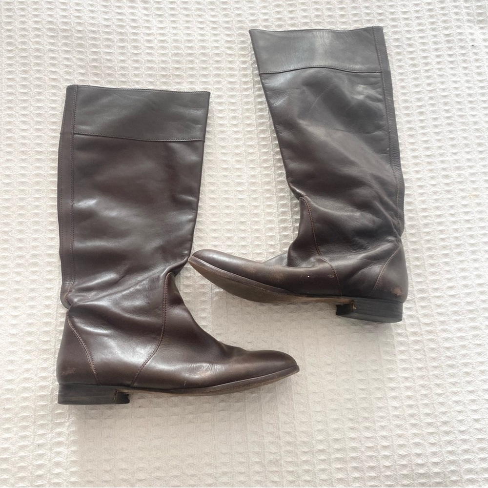 J. Crew dark brown leather boots size 9.5